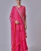 Georgette Rani Pink Bandhani Printed Sharara Suit